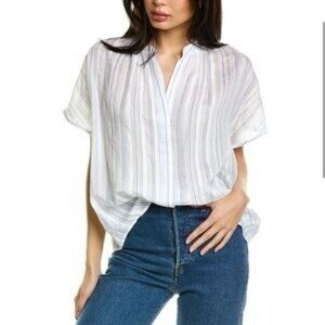 Vince | Women Stripe Kimono Short Sleeve Blouse | Size Medium